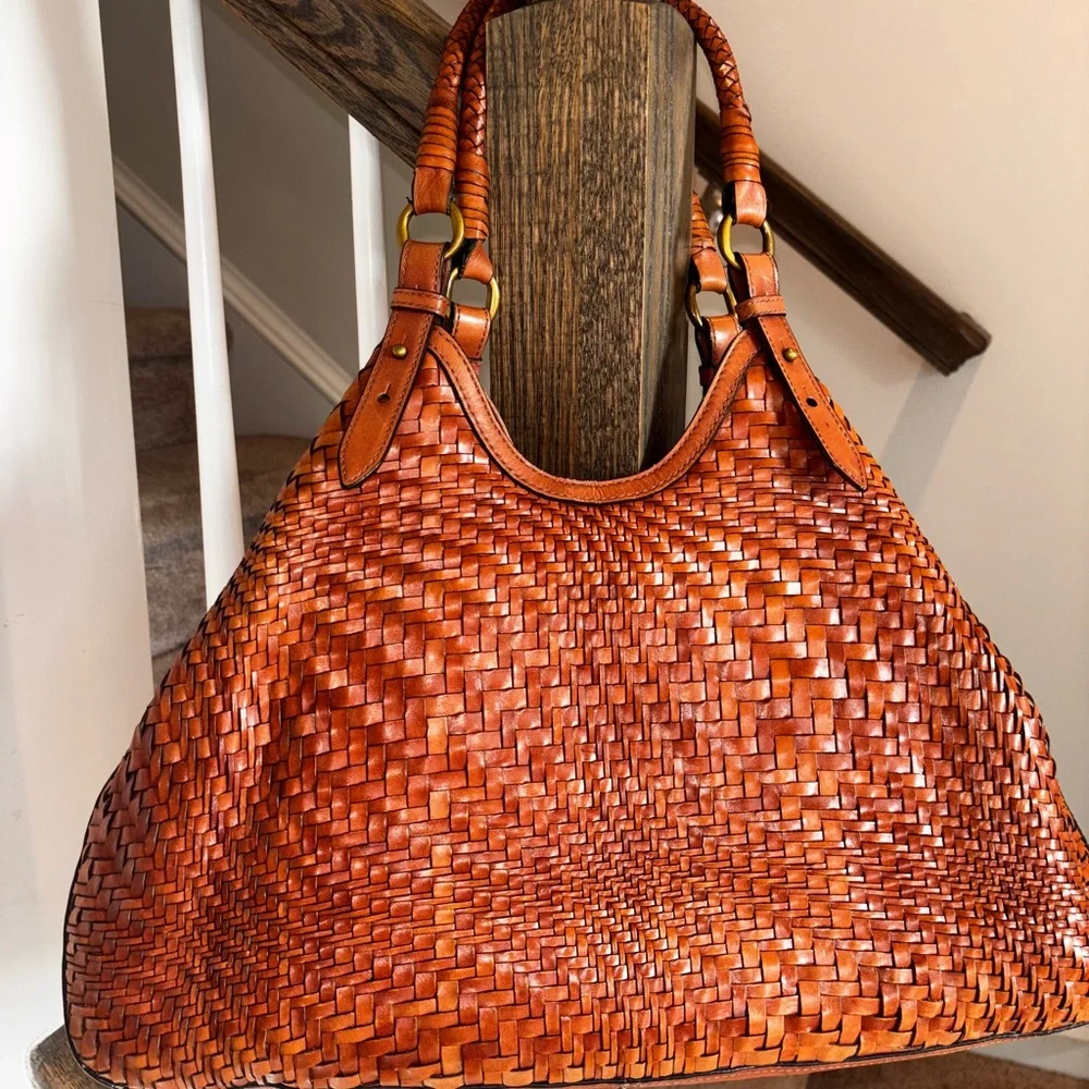 Cole Haan Genevieve Weave Large Triangle Tote - Picture 9 of 10